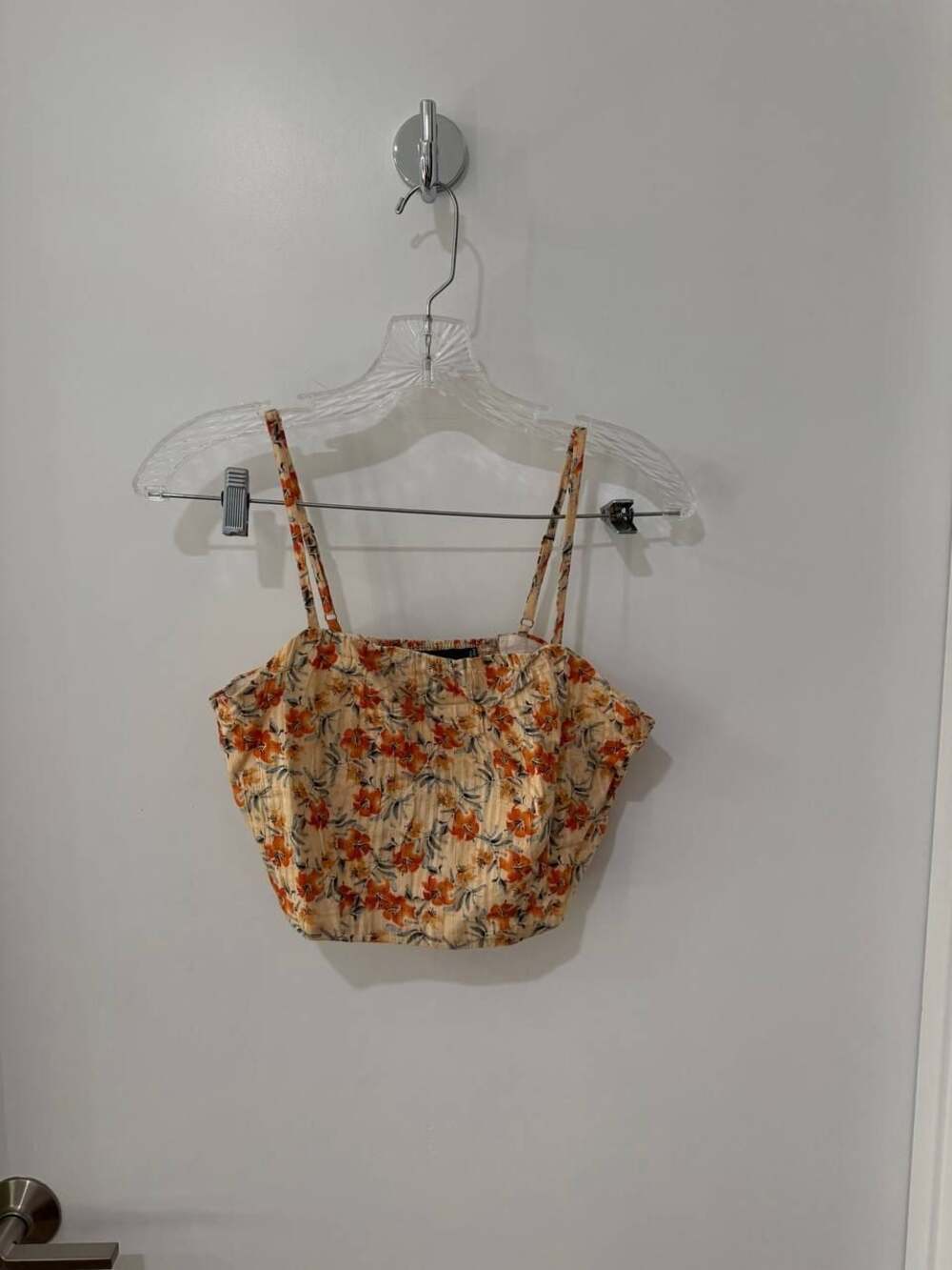 MINKPINK Orange Floral Smocked Crop Top and skirt two-piece set - Picture 10 of 15